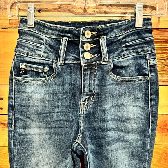 KanCan Curvy High Rise Stacked Waist Skinny Jean Medium-Dark Wash Size 24 - Picture 3 of 12